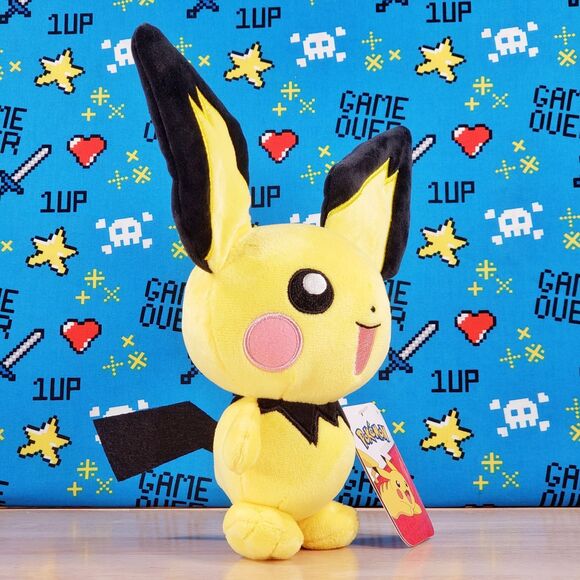 Jazwares Pokemon PICHU 9" 2022 UltraSoft Genuine Nintendo Official Plush - Picture 2 of 11